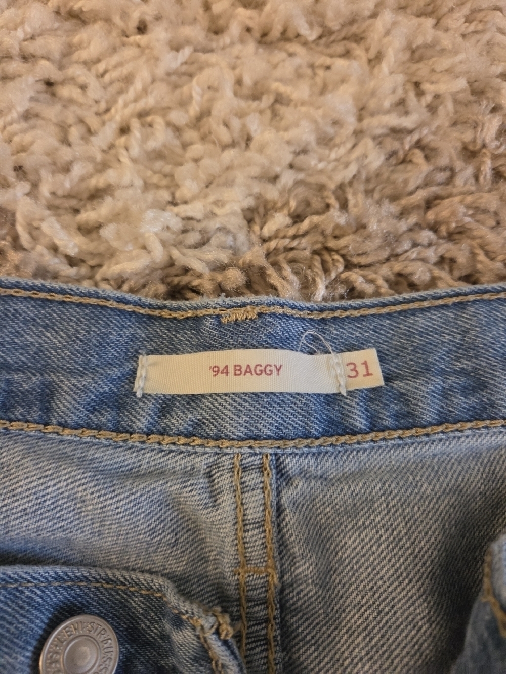 Levi's Light Blue Wide Leg Distressed Jeans - Picture 3 of 5